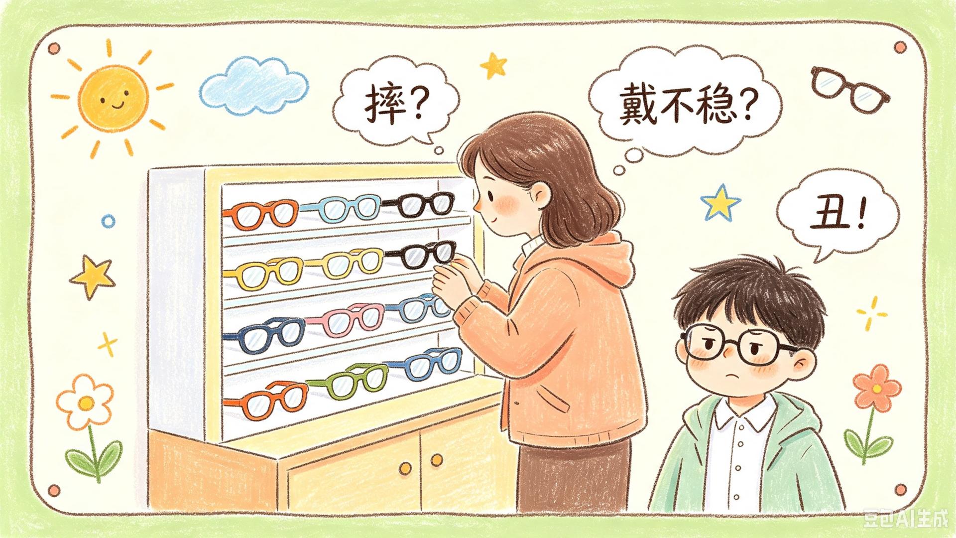 怕摔、怕丑、怕戴不稳，孩子的第一幅近视管理眼镜该咋选？