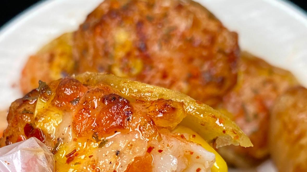 土豆遇上虾滑，空气炸锅里的完美邂逅