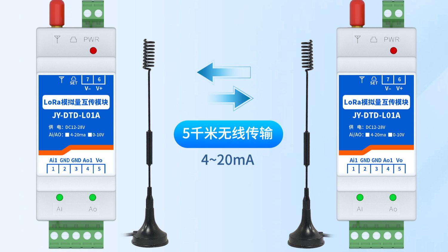 LORA模拟量互传模块：点对点透明传输，数据实时同步