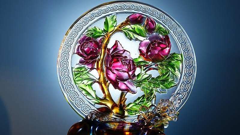 古法琉璃牡丹花开摆件：器承国韵，花绽吉光