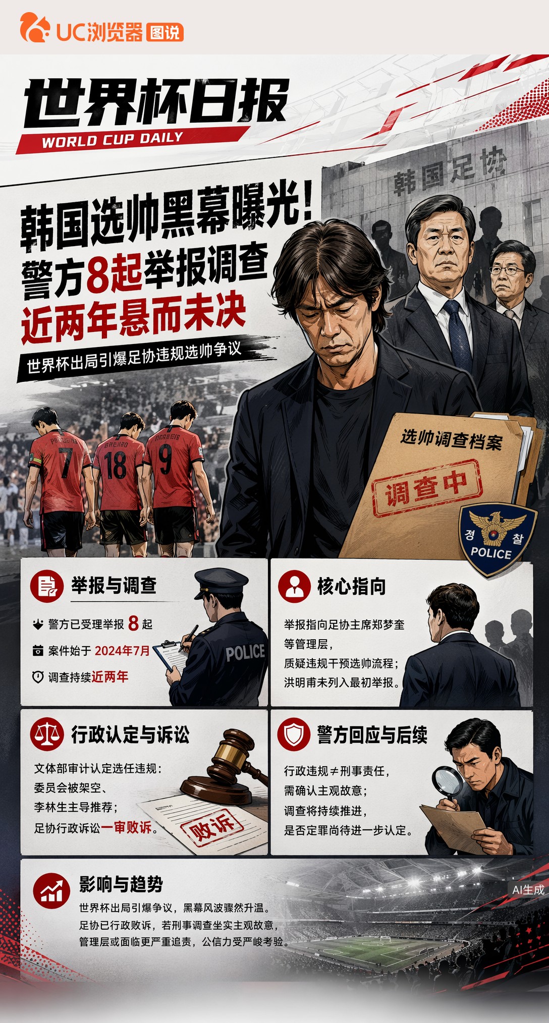 韩国选帅黑幕曝光！警方8起举报调查近两年悬而未决
