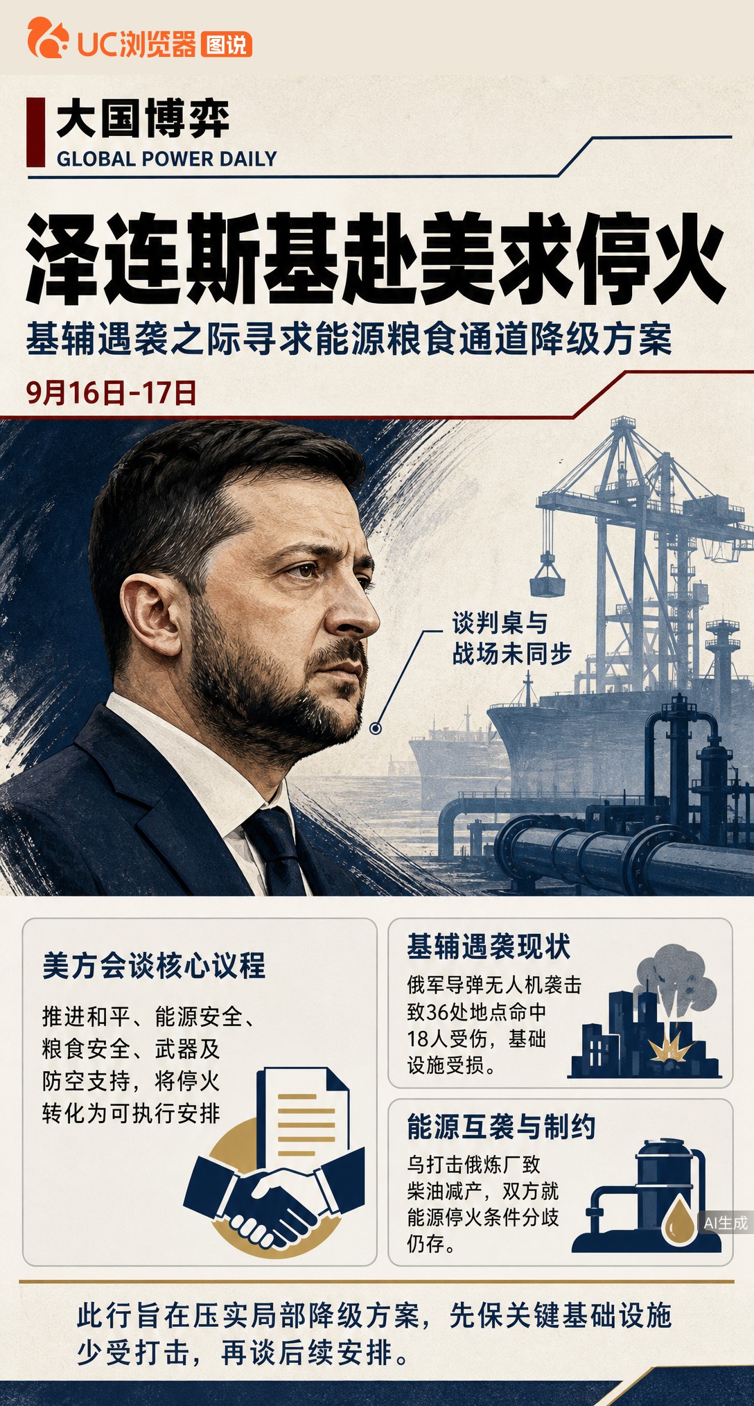 基辅刚挨炸，泽连斯基就确认赴美谈停火。但战场没减速，俄乌仍在互袭能源设施，双方要价差距不小。这趟能否换来局部降级窗口，才是真看点。