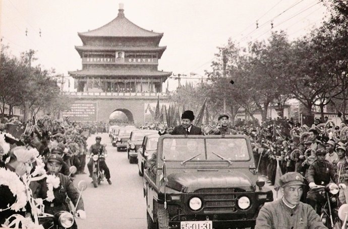 1970年，柬埔寨西哈努克亲王在陕西西安 。