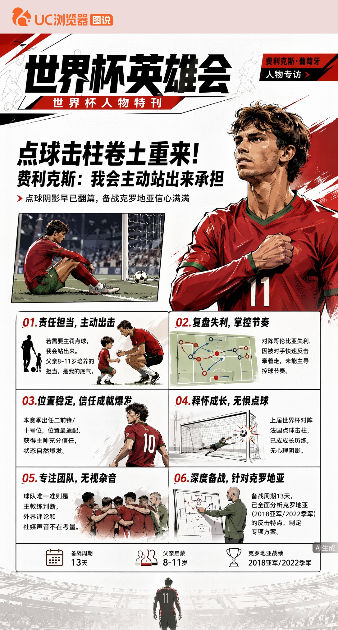 点球击柱卷土重来！费利克斯：对阵克罗地亚我会主动站出来承担