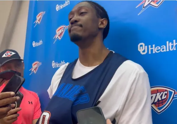 雷霆球员杰伦-威廉姆斯今天接受了记者的采访。

被问到季后赛开打前的身体状态，杰