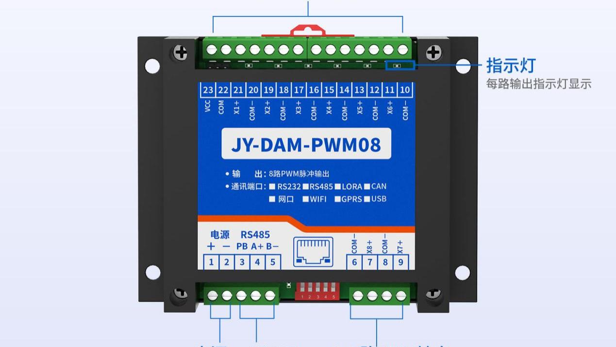 PWM脉冲输出模块：占空比0～100%可调，控制灵活无死区