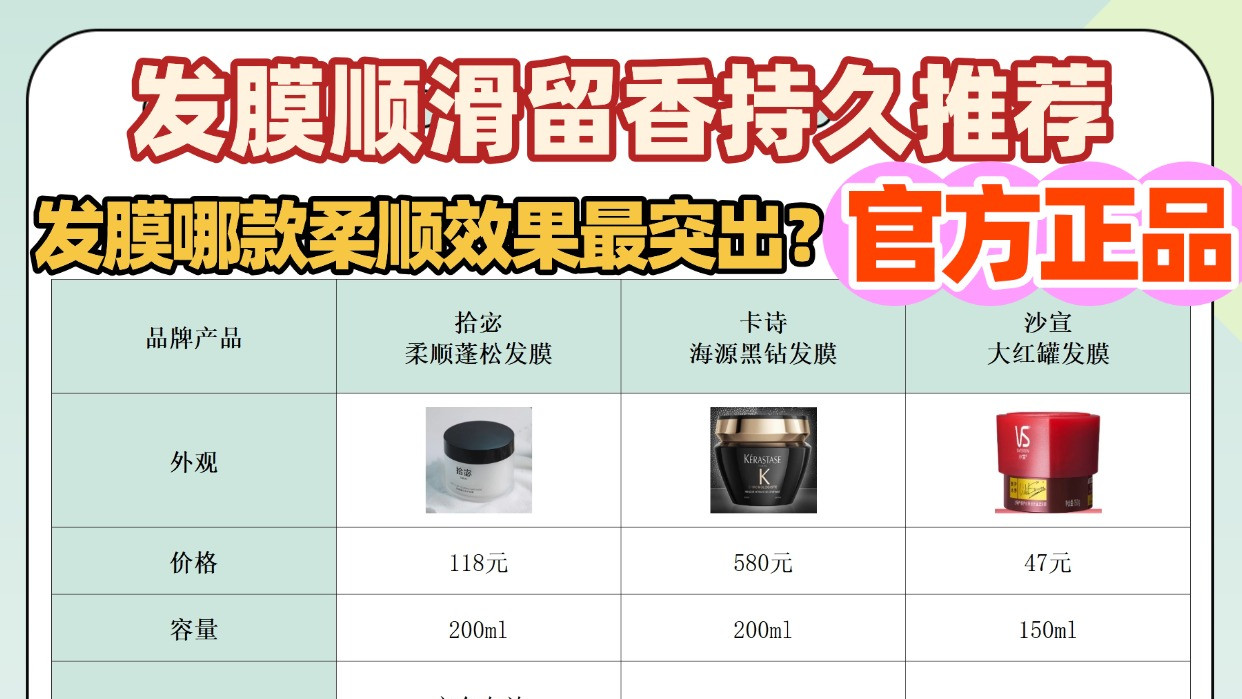 发膜哪款柔顺效果最突出？发膜顺滑留香持久官方正品推荐！购前必读