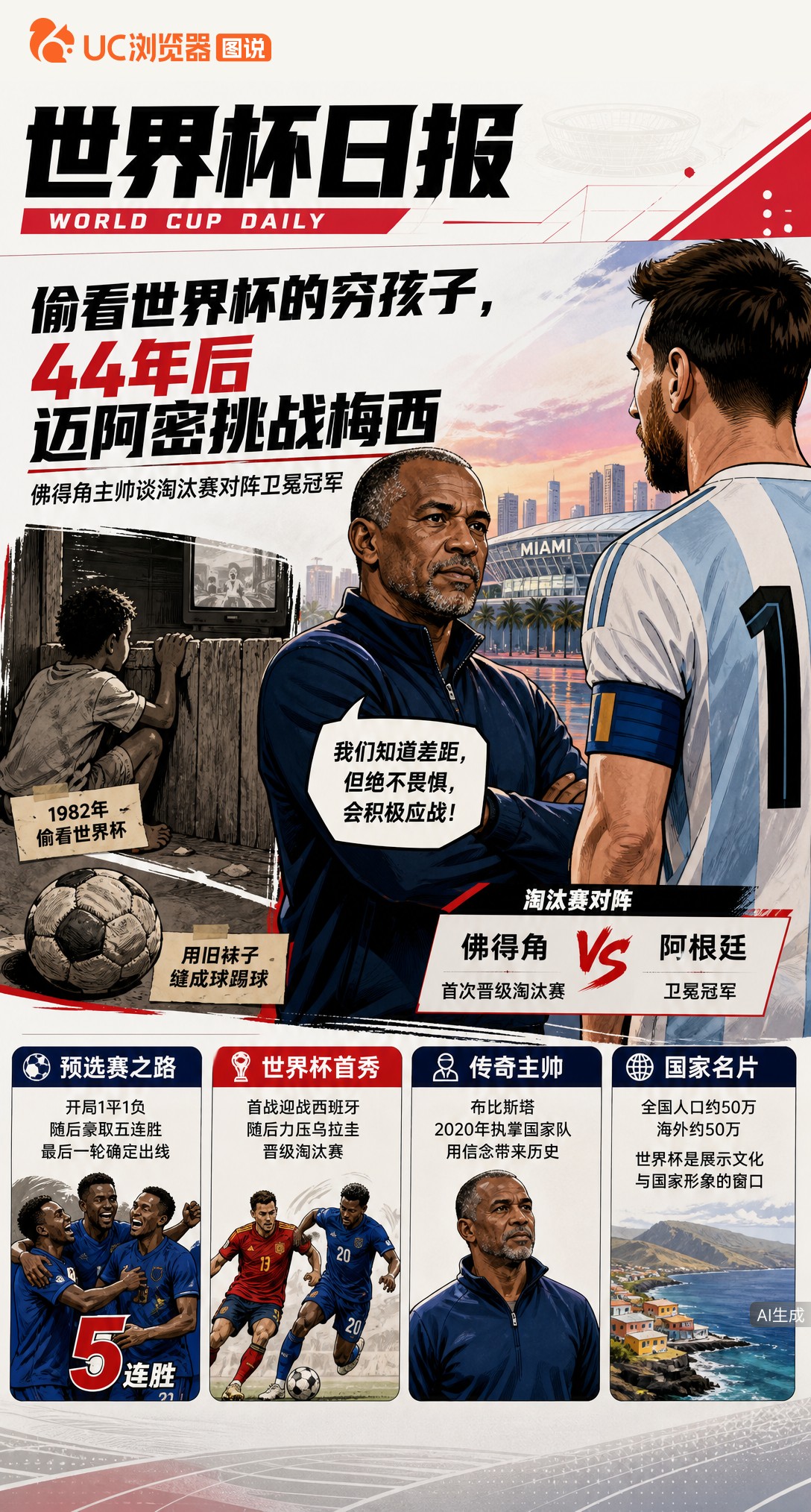 偷看世界杯的穷孩子，44年后迈阿密挑战梅西