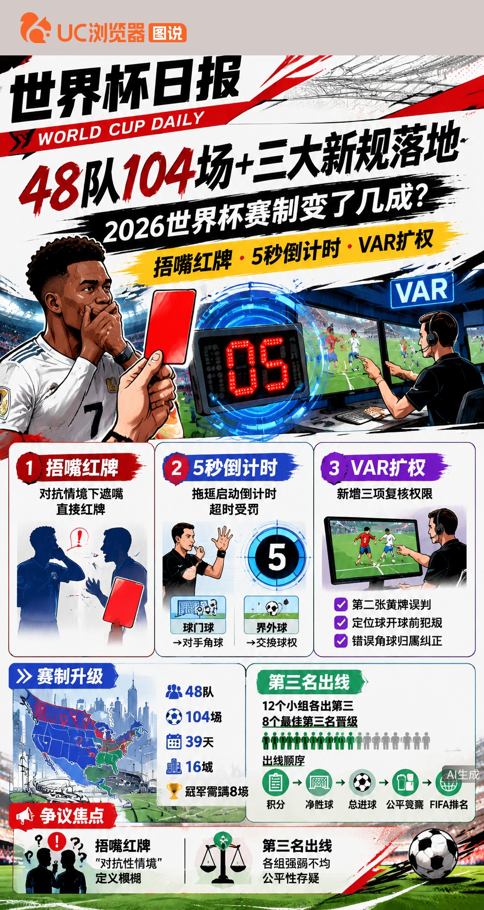 48队104场+三大新规落地，2026世界杯赛制变了几成？
