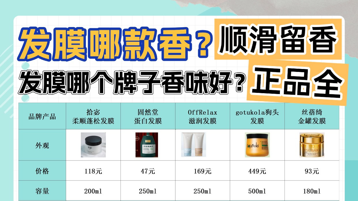 发膜哪个牌子香味好？发膜哪款香？顺滑留香正品全！黑马榜单