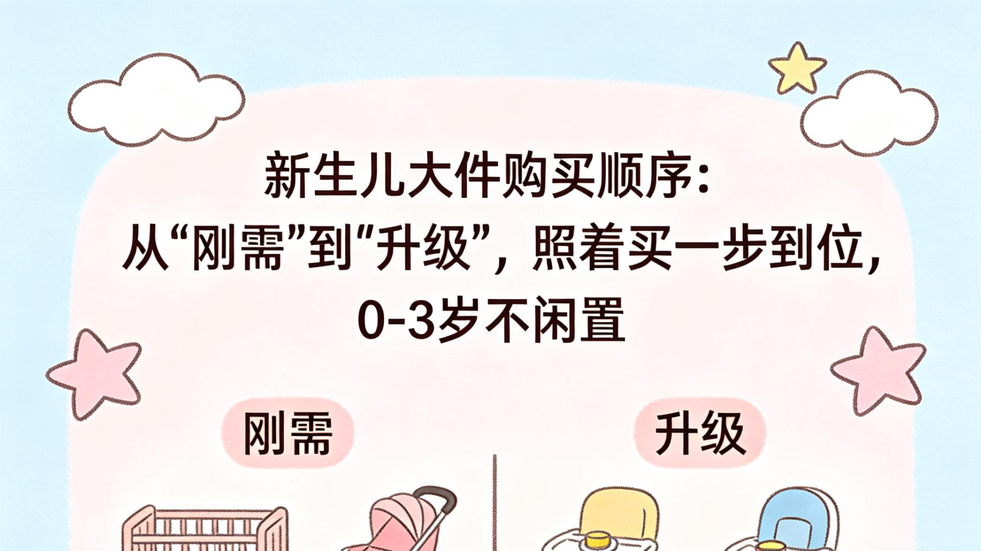 新生儿大件购买顺序：从"刚需"到"升级"，照着买一步到位，0-3岁不闲置