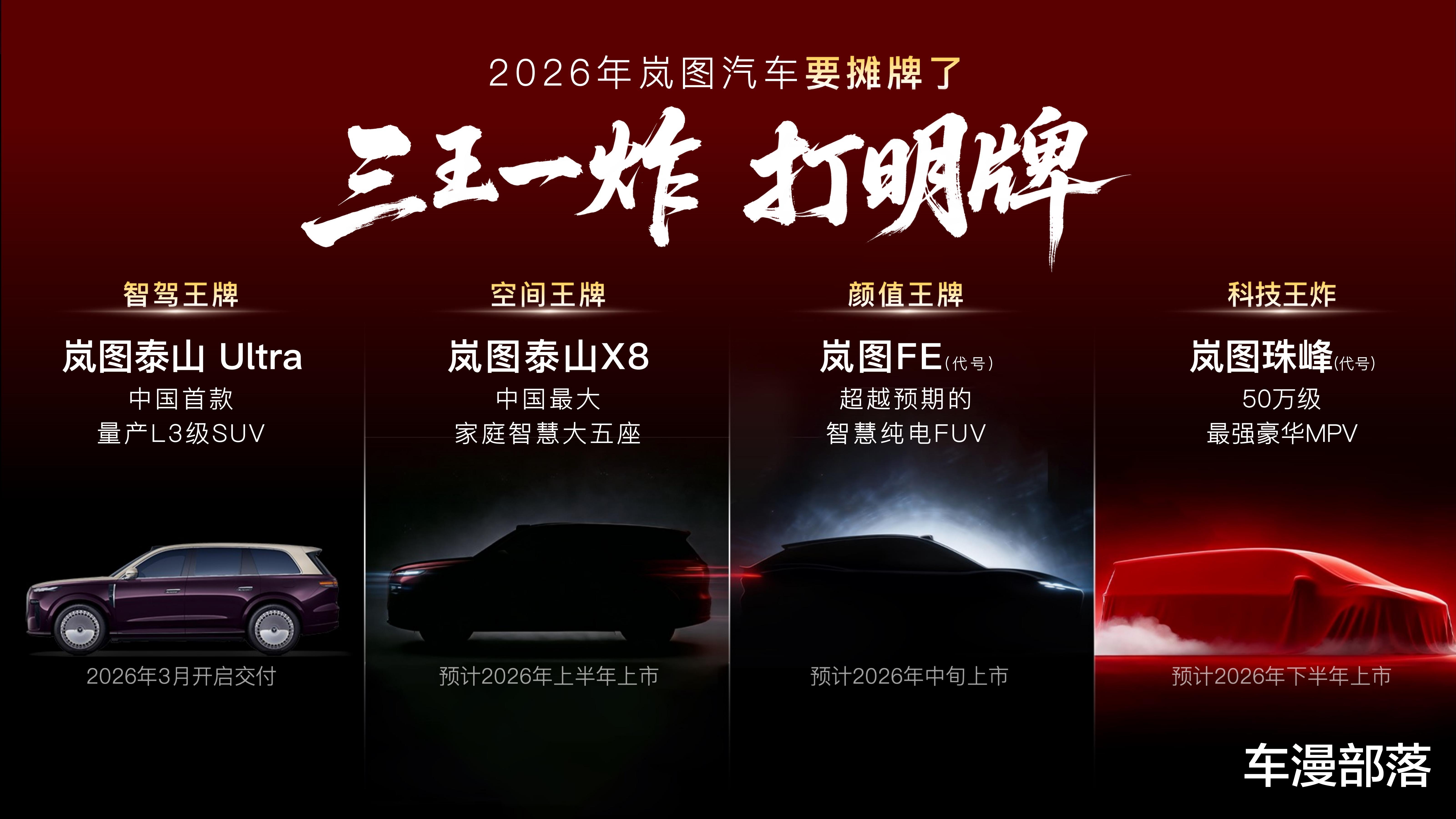 岚图新年大动作 公布2026年四款新车及上市时间