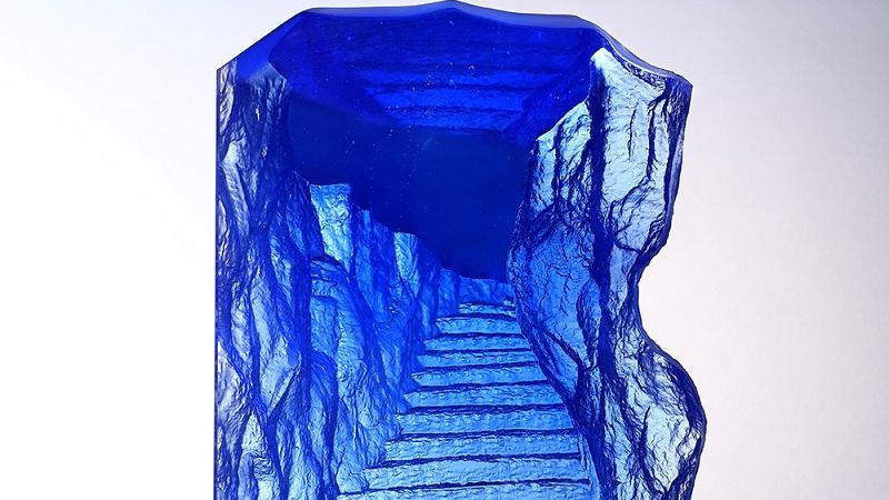 古法琉璃步步高升摆件：器载青云，韵启新程