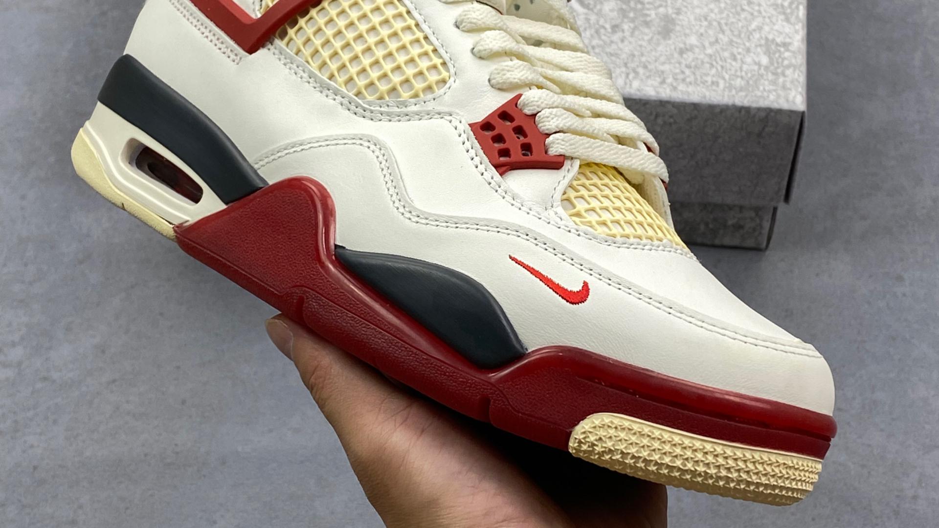 Nigel Sylvester x Air Jordan 4 "Sail Cinnabar" 白黑红