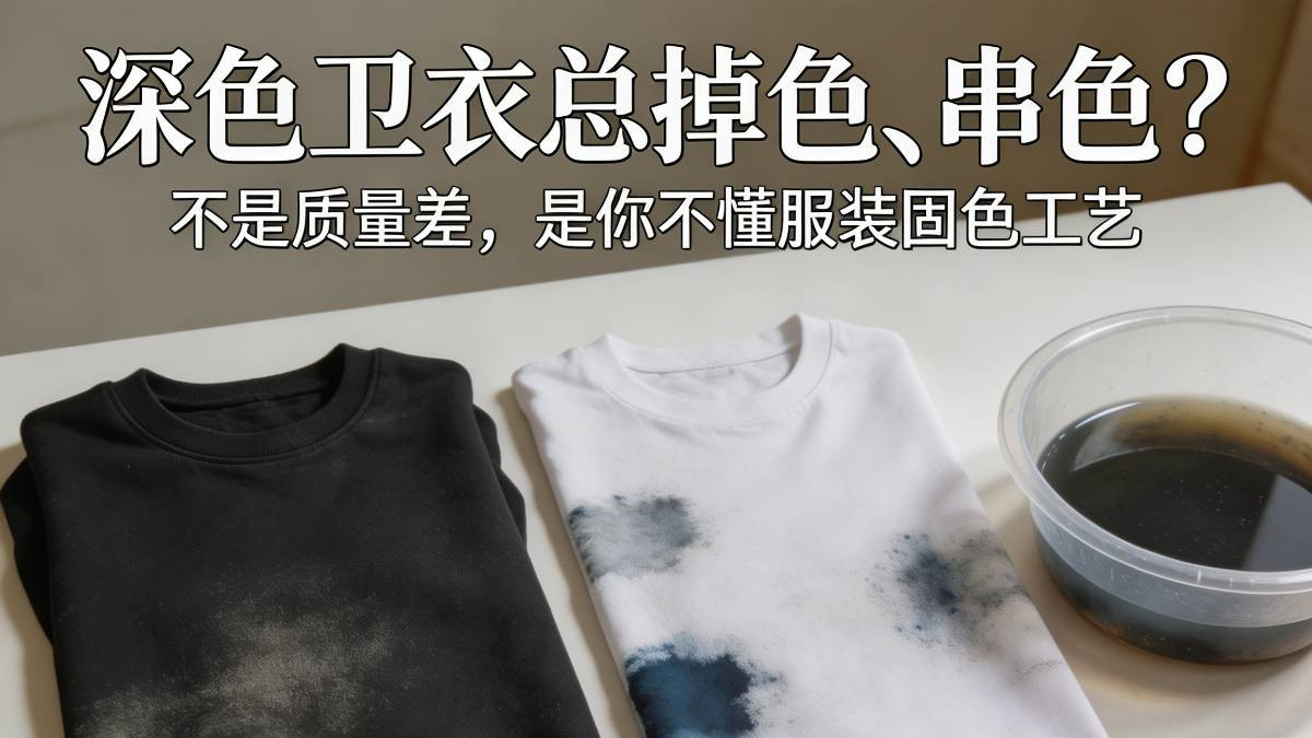 深色卫衣总掉色、串色？不是质量差，是你不懂服装固色工艺