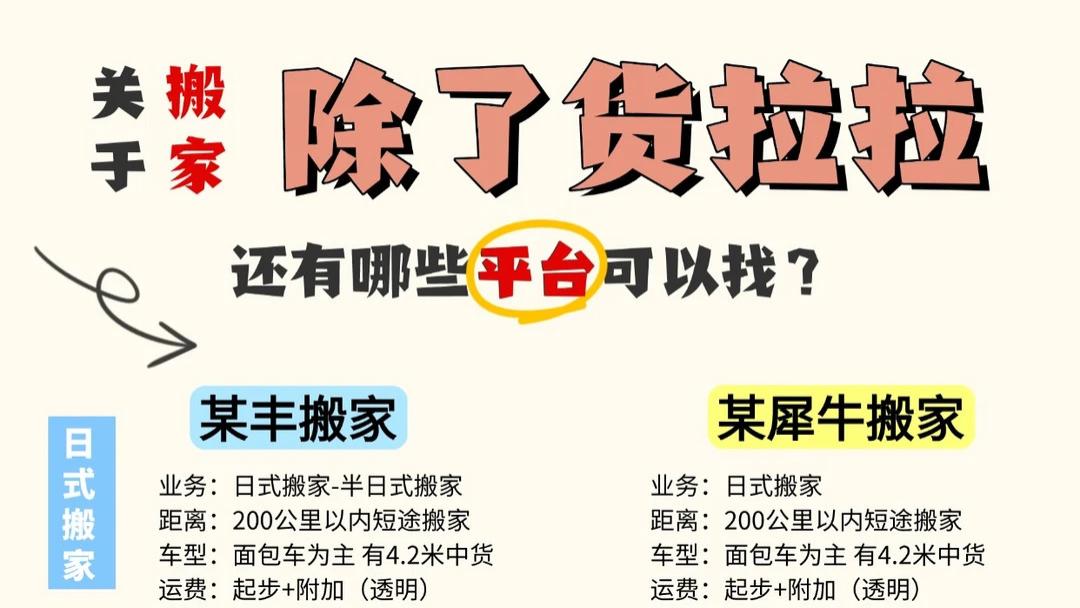 搬家常用平台对比差异