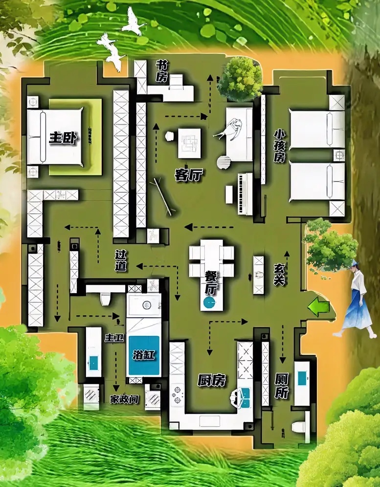 160㎡老宅审美有多艳，把“户型缺陷”全变成了“颜值亮点”，装下了灵魂的香气！