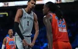 NBA常规赛，马刺将对阵雷霆。ESPN发布了相关数据并展望：维克托-文班亚马率领