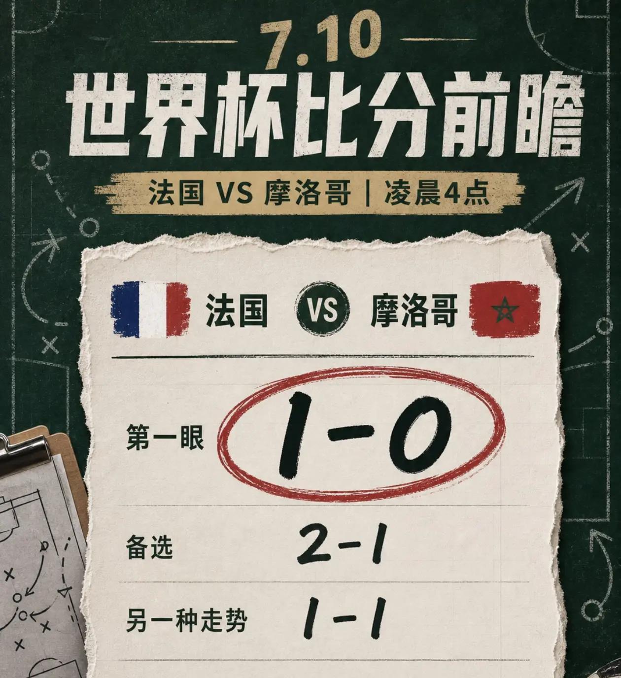法国🇫🇷v8发动机vs摩洛哥🇲🇦。第一眼：法国1-0摩洛哥备选：法国 2