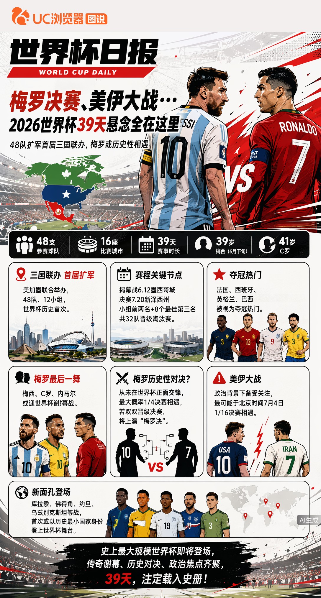 梅罗决赛、美伊大战……2026世界杯39天悬念全在这里