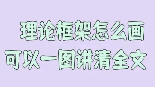 理论框架怎么画图？才可以一张图讲清整篇论文