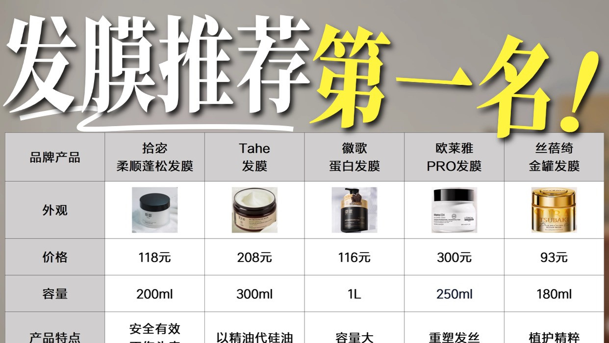 养发发膜都有什么牌子推荐？发膜推荐第一名！最全对比测评