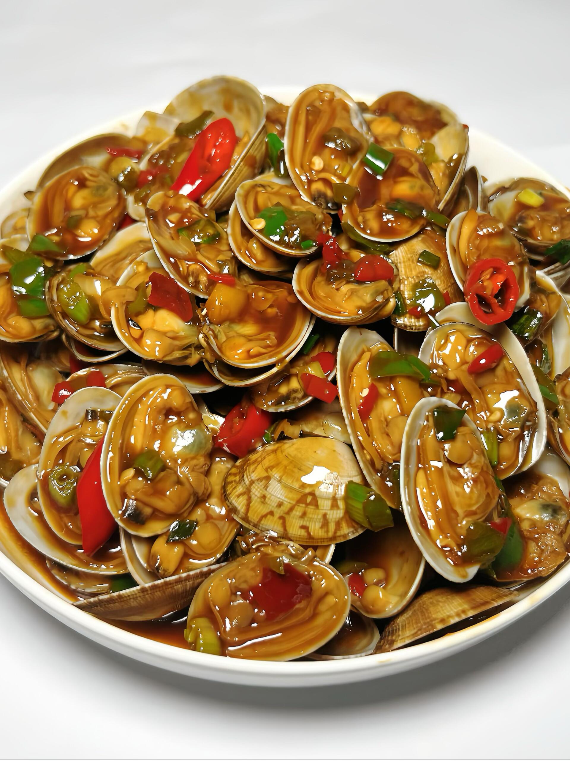 夜市同款爆炒花甲！鲜掉眉毛，做法简单，一口一个根本停不下来！🦪

答应我，一定