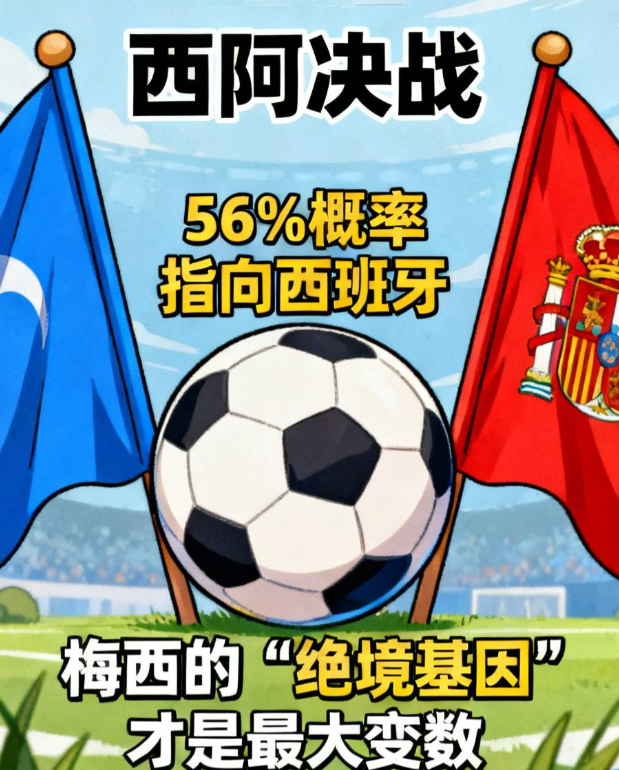 西阿决战！56%概率指向西班牙，但梅西的“绝境基因”才是最大变数

2026世界