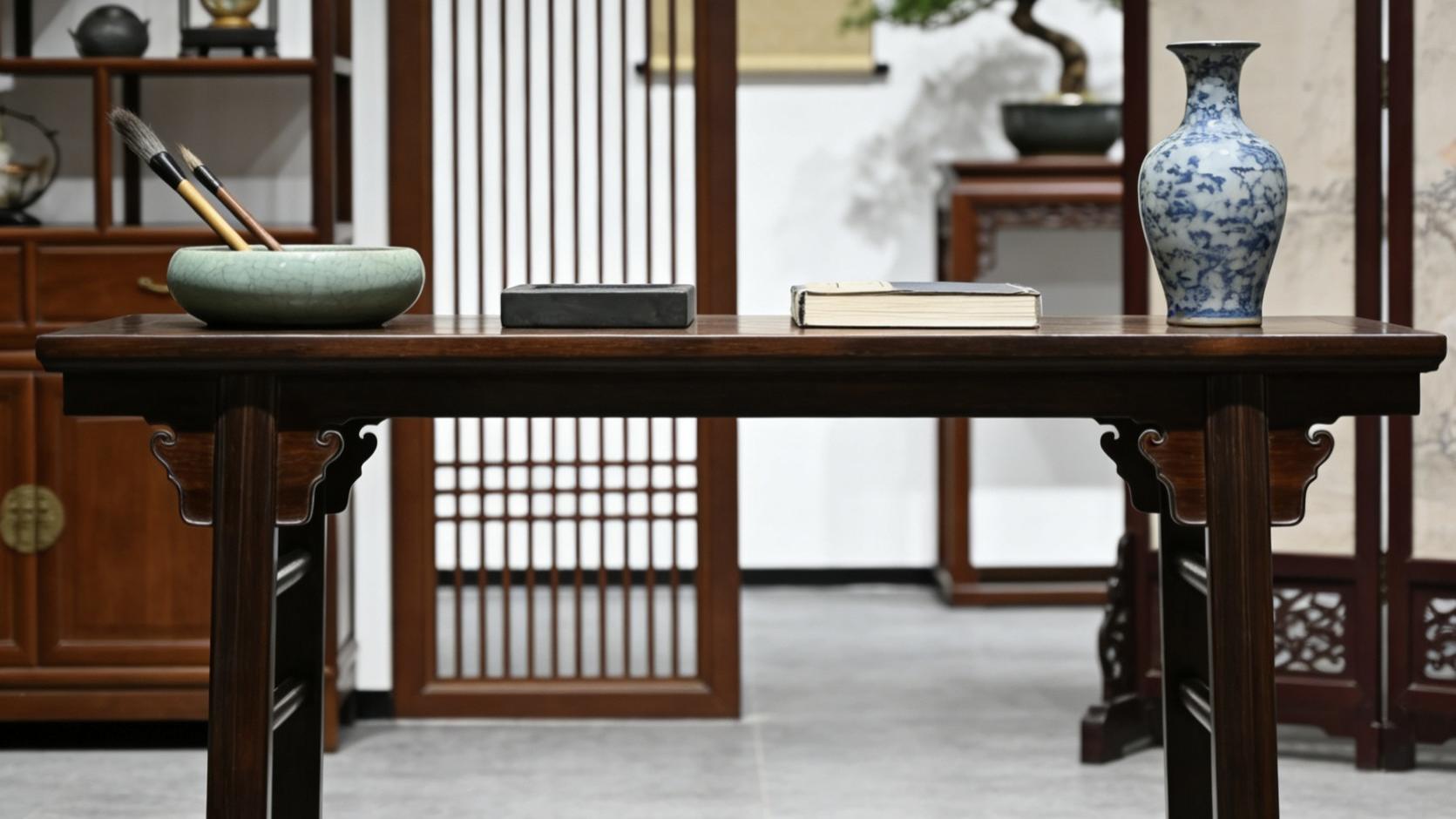 简雅文气，大红酸枝，云牙平头案