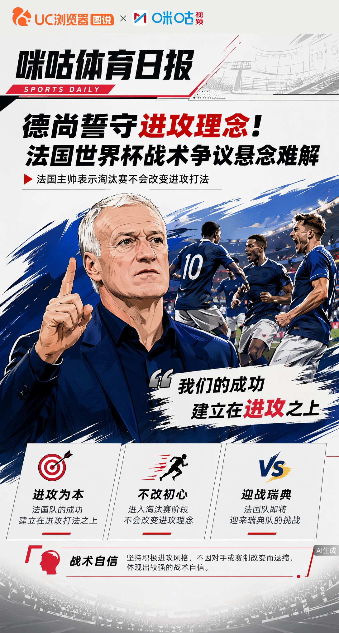 德尚誓守进攻理念！法国世界杯战术争议悬念难解