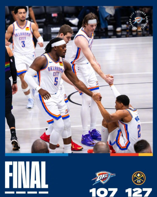 来个暴论，如果认为打掘金是优势球的话，二轮打掘金比打火箭好

雷霆是以防守建队的