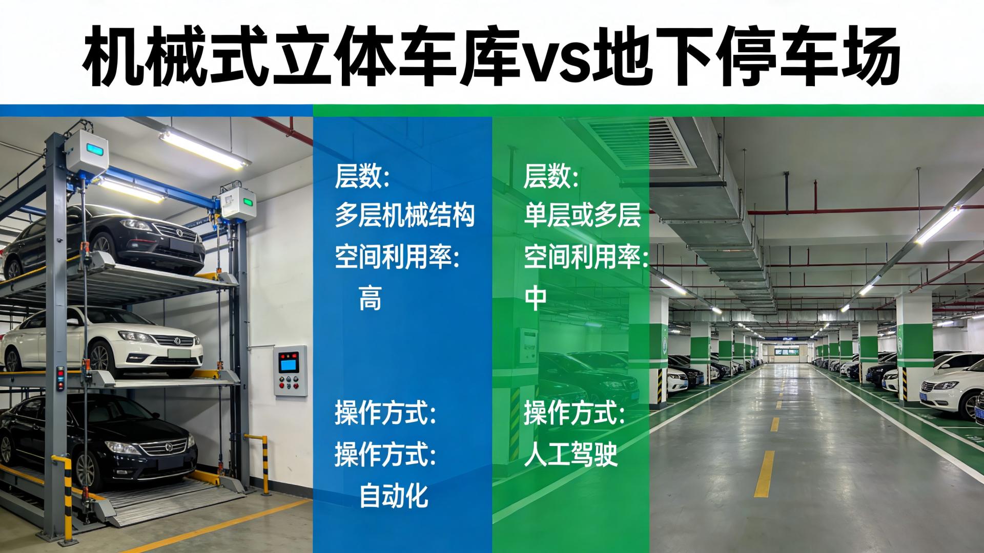 机械式立体车库vs地下停车场在成本上有什么差异？