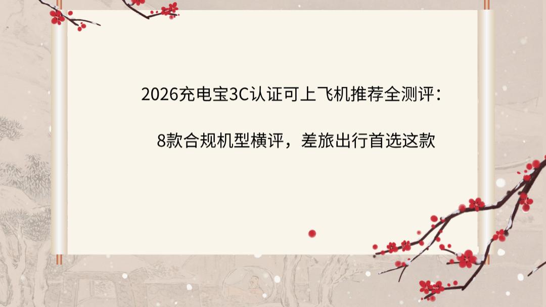 2026充电宝3C认证可上飞机推荐全测评：8款合规机型横评，差旅出行首选这款