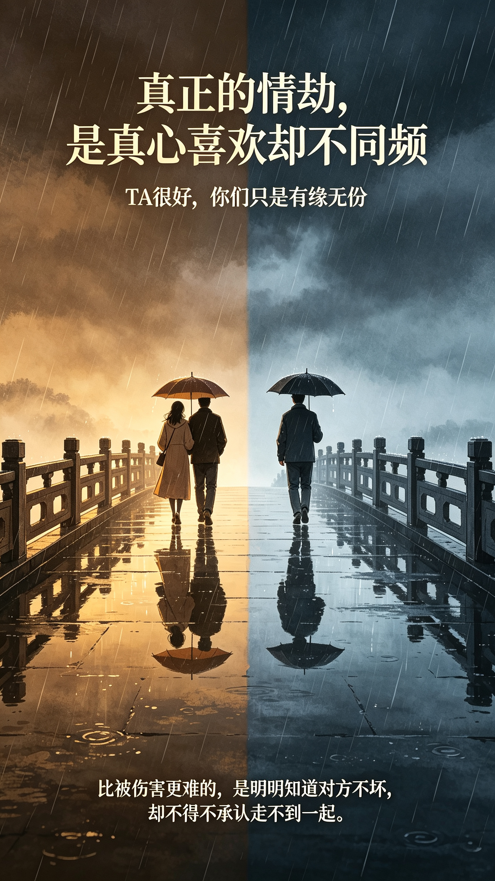 真正的情劫，不是渣男渣女伤透你的心，而是你真心喜欢对方，但却不同频。所以情劫最狠