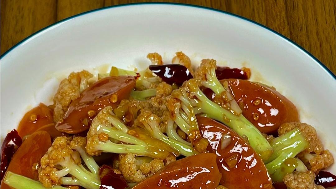 厨房小白必学！这道花菜炒火腿让我一周做了三次