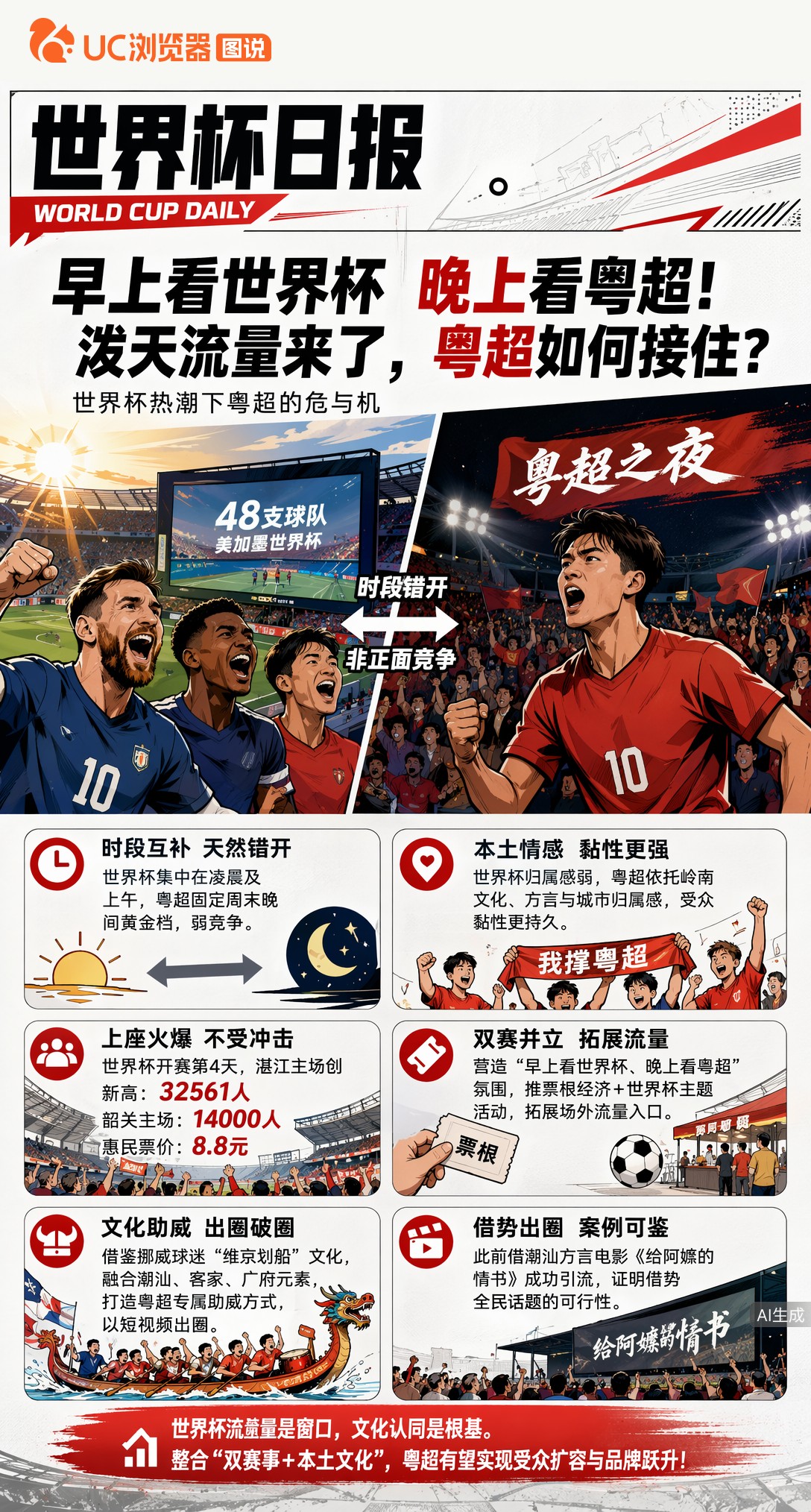 早上看世界杯晚上看粤超！泼天流量来了，粤超如何接住？