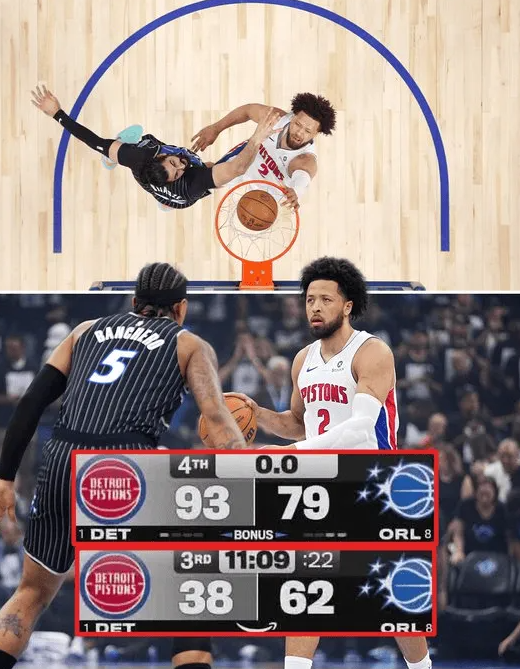 NBA季后赛，活塞战胜魔术。
本场比赛，活塞最多落后24分完成绝地大逆转，系列赛