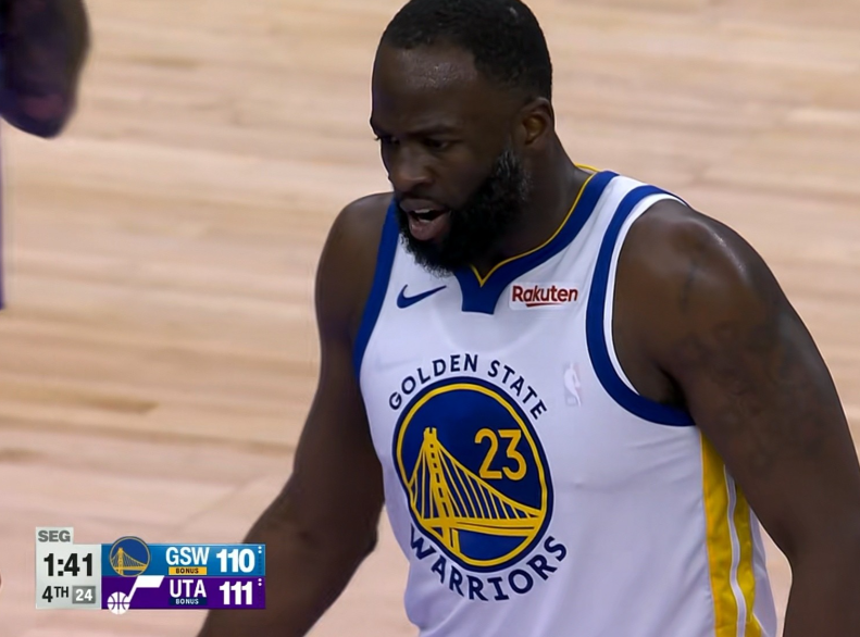 勇士老将追梦格林再一次打出了标志性的表现！在今天勇士客场以116：119不敌爵士