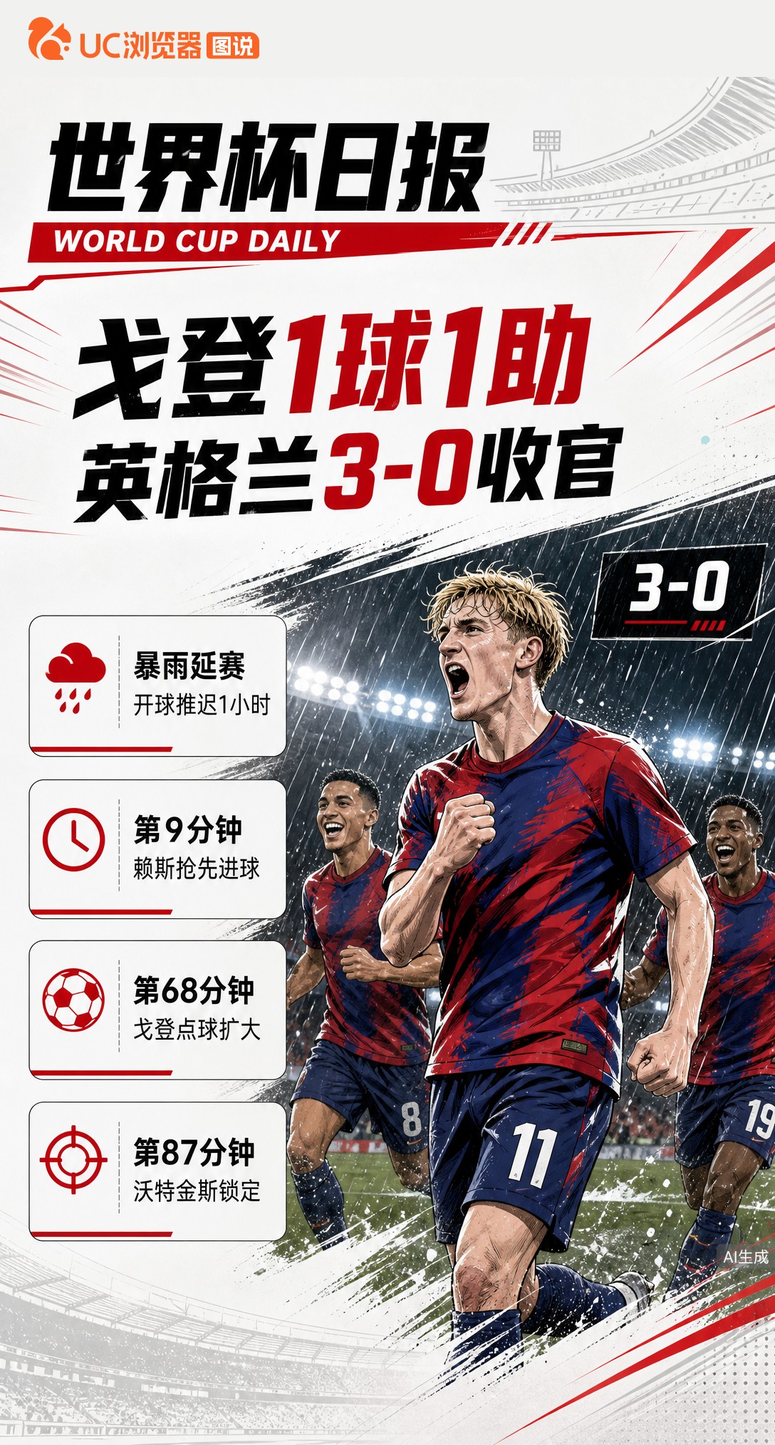 热身告捷！戈登转会巴萨即进球助攻，英格兰3-0完胜备战世界杯