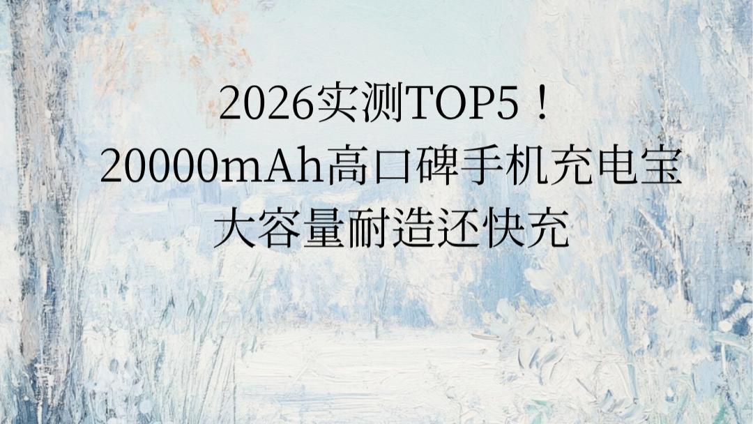 2026实测TOP5！20000mAh高口碑手机充电宝，大容量耐造还快充