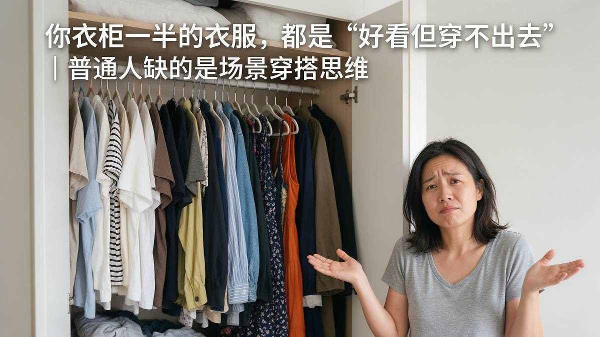 你衣柜一半的衣服，都是“好看但穿不出去”｜普通人缺的是场景穿搭思维