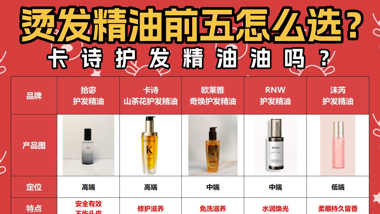 卡诗护发精油油吗？烫发精油前五怎么选？测评真实推荐老爸评测！