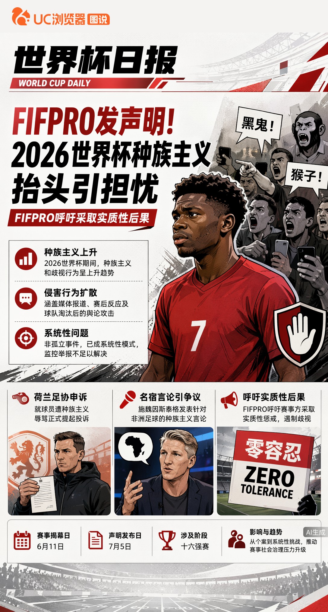 FIFPRO发声明！2026世界杯种族主义抬头引担忧