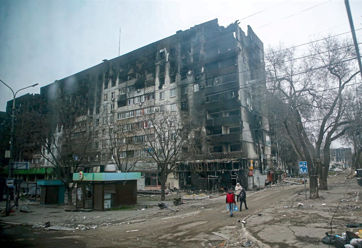 2022年4 月13 日，乌克兰马里乌波尔。