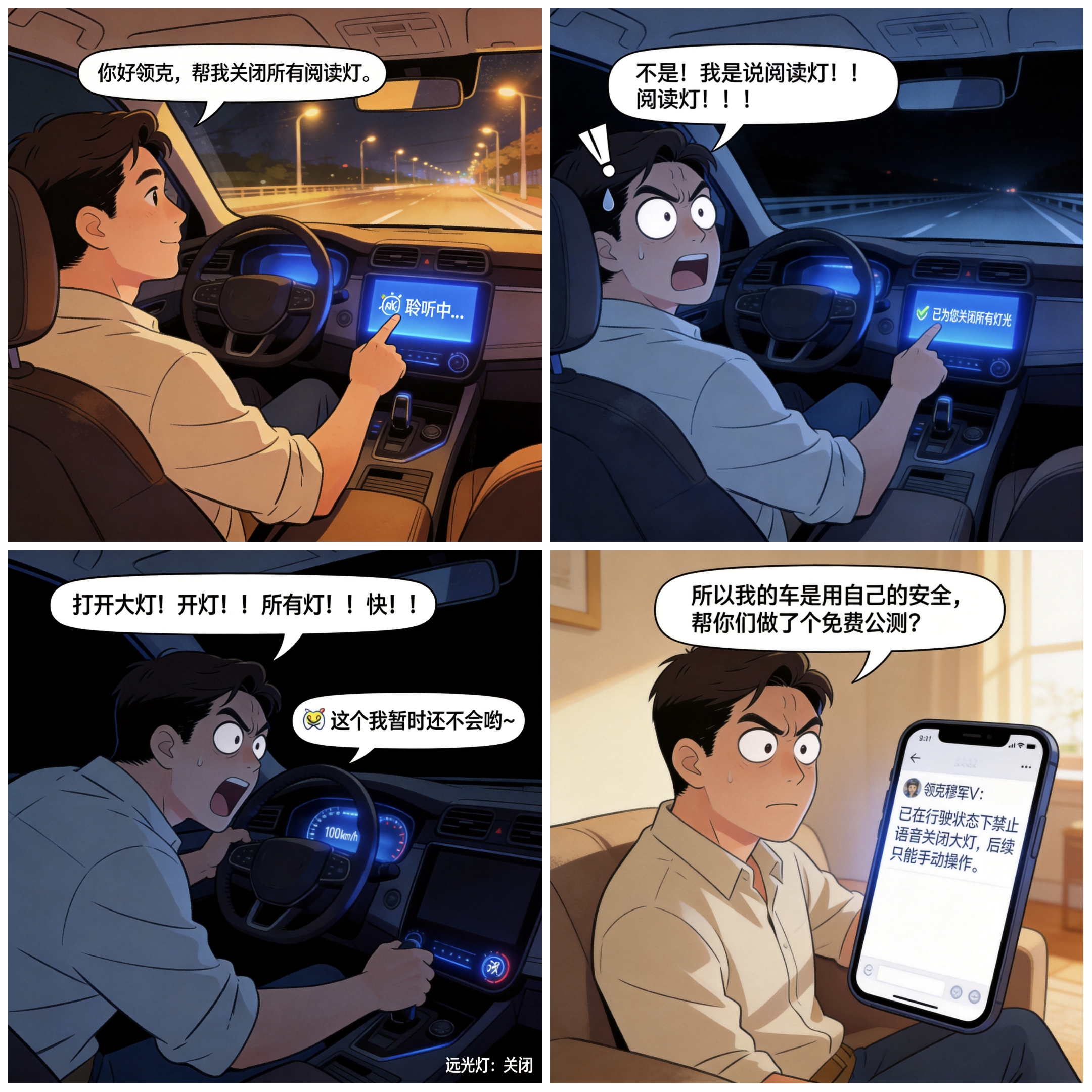 “我说关阅读灯，你把大灯全关了？”——领克Z20车主高速摸黑惊魂