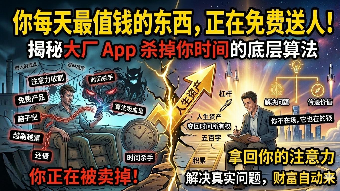 你每天最值钱的东西，正在免费送人！揭秘大厂 App 杀掉你时间的底层算法