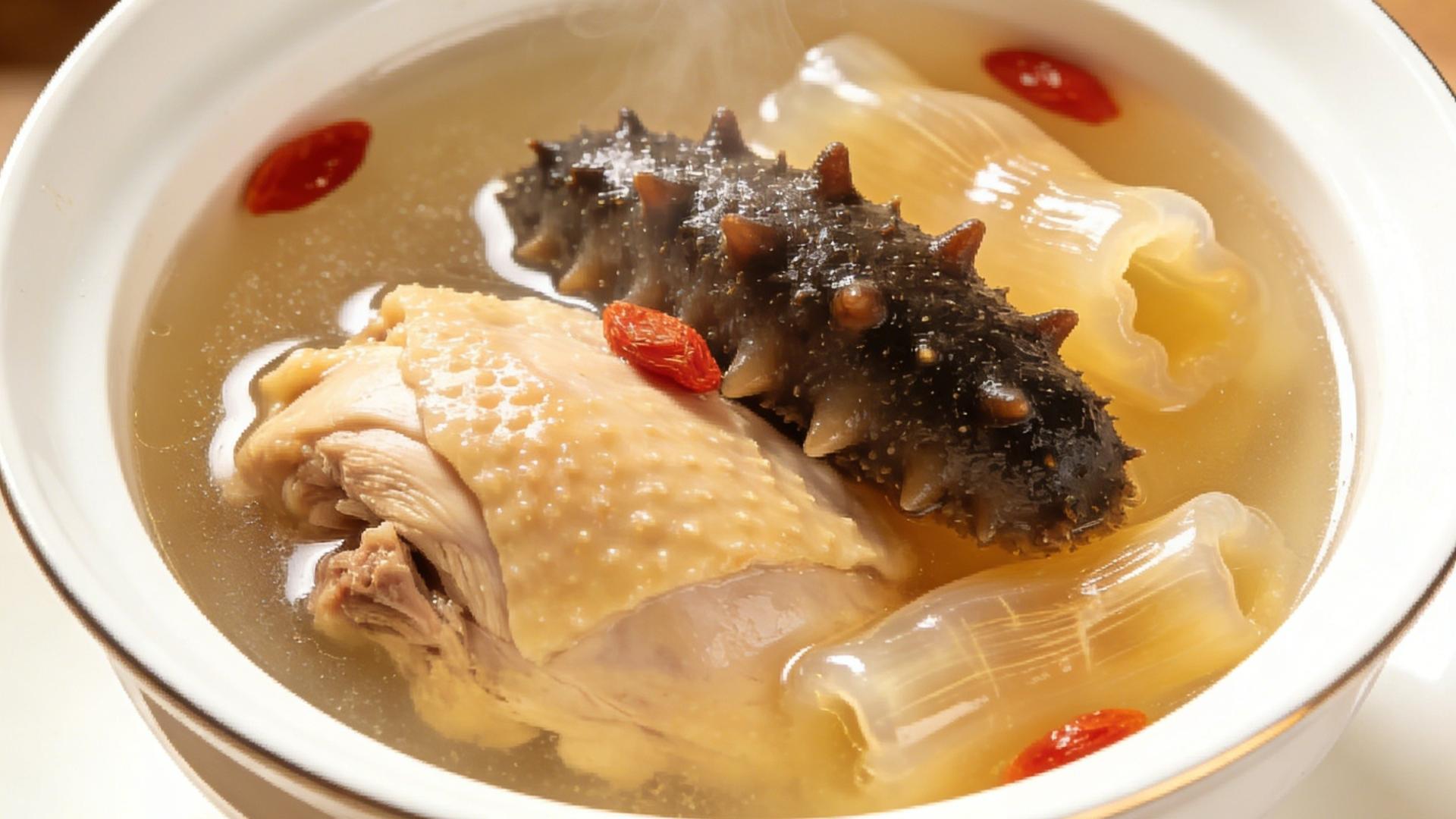 海参花胶鸡，暖养气血，喝出少女感