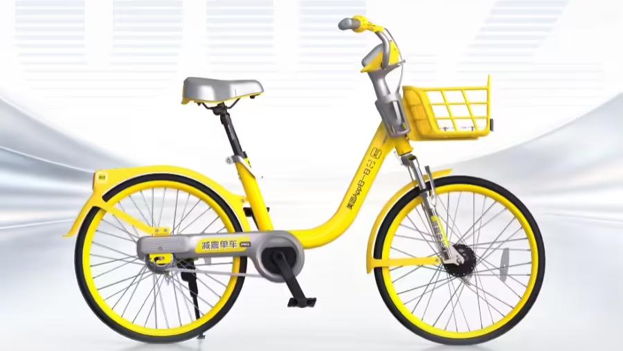 美团2026款减震共享单车亮相，提供手机支架、超宽座垫