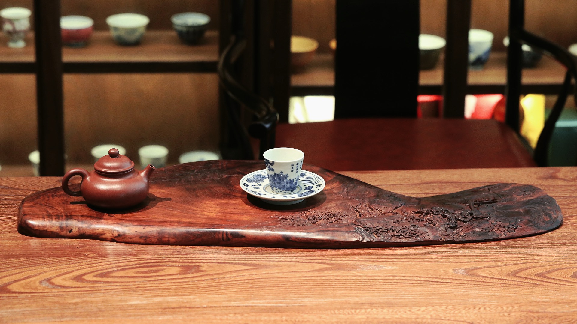文人茶器，海南黄花梨，随形干泡台