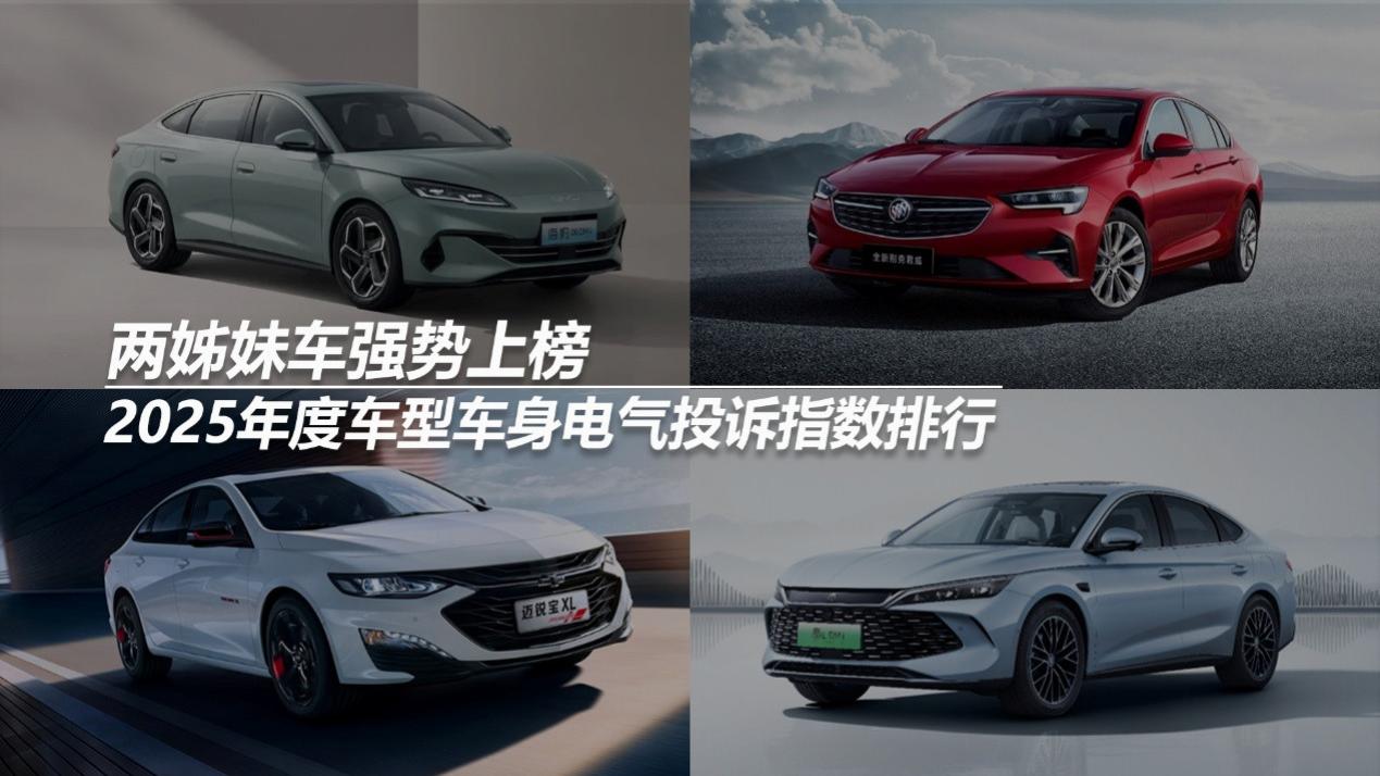 2025年度车型车身电气投诉指数排行：两姊妹车强势上榜